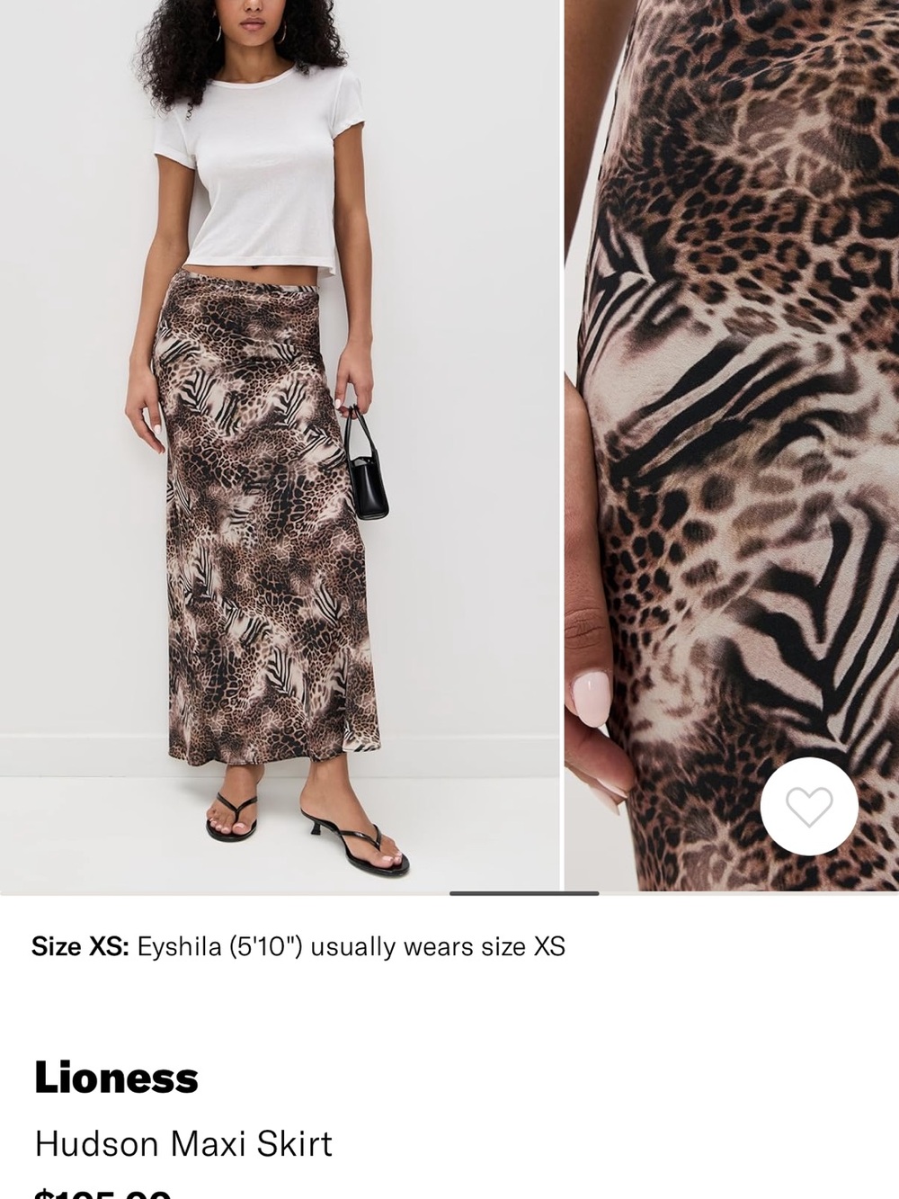 Lioness Animal Print Maxi Skirt in Brown and Black